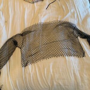 Noisy May Black Fishnet Top